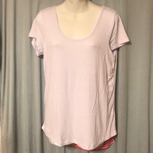 Tart collection top size M white with pink stripes